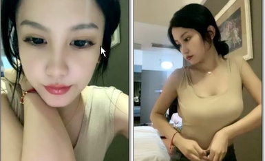 大眼女神住酒店露脸全裸自慰，丰满大奶抖呀抖，很性感.