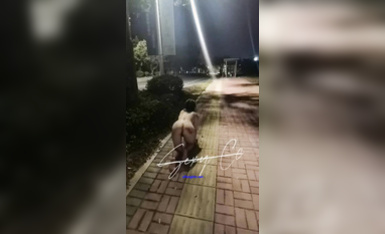 騷貨母狗『西西』最新收費電報私拍 夜晚街道全裸行走淫亂群P (1)