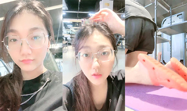 越來越瘋狂了，【小野貓】，G奶學妹，健身房裡偷偷露出，回到家裡，樓梯間正裸露 (2)