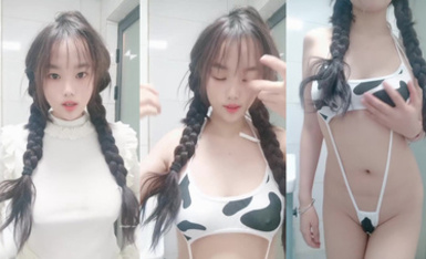 G奶大學生，奶子好漂亮【大白兔糖糖】白花花的少女肉體，居然還是個一線天饅頭逼，撅起來瞬時讓你勃起！ (3)