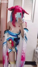 不甜 戴口罩的cosplay妹子，素人感還是挺強的，擼點也有，值得一看 (3)