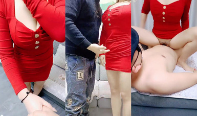 【劇情演繹】家中勾引極品紅衣小嫂子_對白精彩，十分刺激，掏出大屌就是一頓無情無套的狂艹