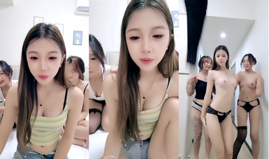 美女群P盛宴【極品藝校生】10.13-10.25高顏值姐妹4P5P畫面精彩淫亂刺激 (6)