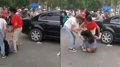 捉奸-街头打小三现场